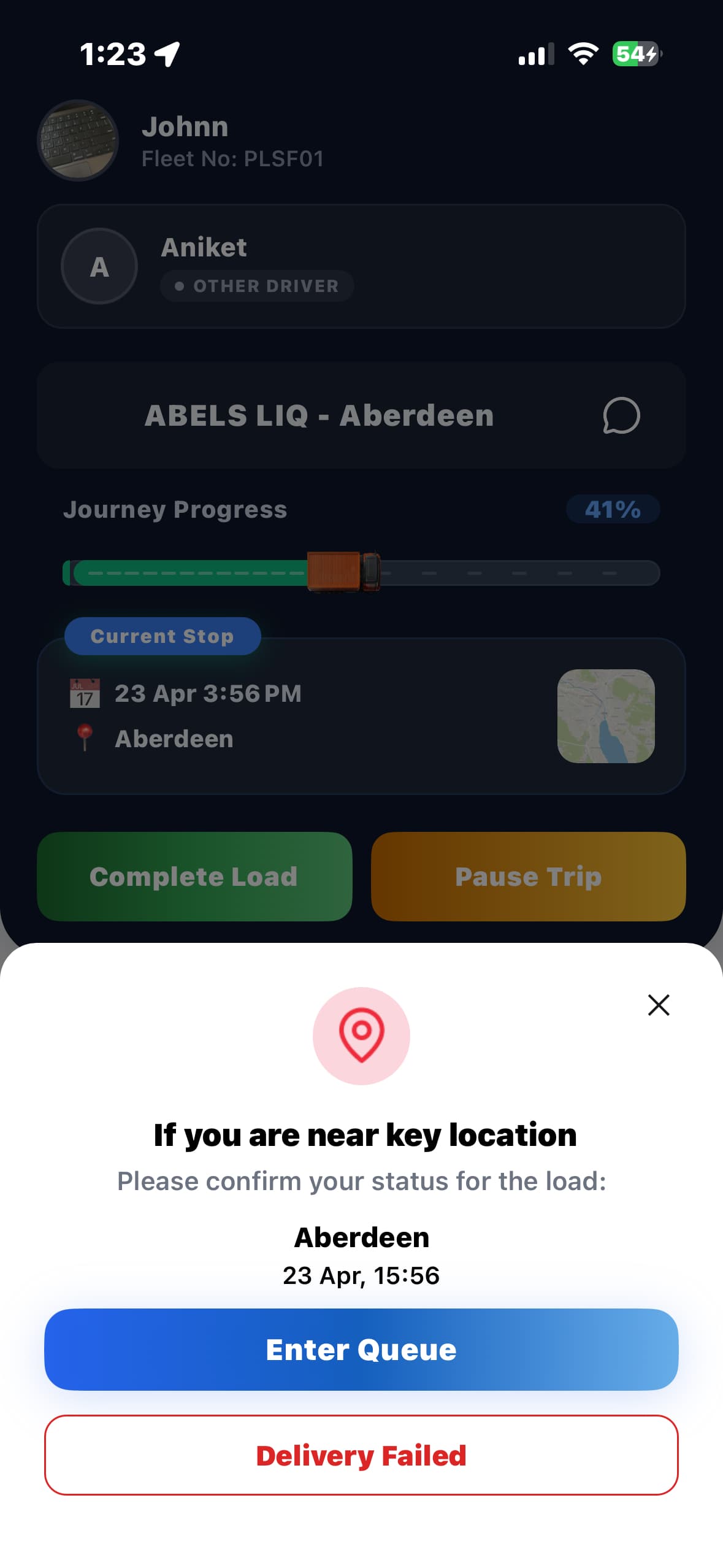 OnRoute · Confirm or fail